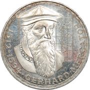 5 Deutsche Mark Gerhard Mercator, Germany, 1969 reverse image