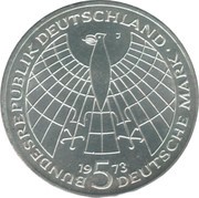 5 Deutsche Mark Nicolaus Copernicus obverse image