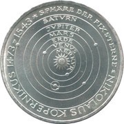 5 Deutsche Mark Nicolaus Copernicus, Germany, 1973 reverse image