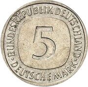 5 Deutsche Mark Pattern, Germany, 1975 reverse image