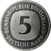 5 Deutsche Mark, Germany, 1975-2001 reverse image