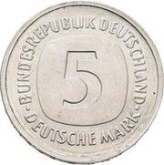 5 Deutsche Mark Pattern, Germany, 1975-2001 reverse image