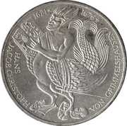 5 Deutsche Mark von Grimmelshausen, Germany, 1976 reverse image