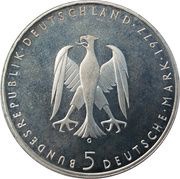 5 Deutsche Mark Heinrich von Kleist obverse image