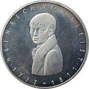 5 Deutsche Mark Heinrich von Kleist, Germany, 1977 reverse image