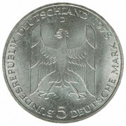 5 Deutsche Mark Gustav Stresemann obverse image