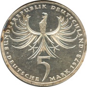 5 Deutsche Mark Balthasar Neumann obverse image