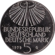 5 Deutsche Mark Otto Hahn obverse image