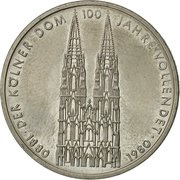 5 Deutsche Mark Kölner Dom, Germany, 1980 reverse image