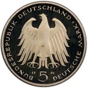 5 Deutsche Mark Freiherr vom Stein obverse image