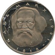 5 Deutsche Mark Karl Marx, Germany, 1983 reverse image