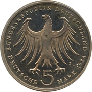 5 Deutsche Mark Felix Mendelssohn Bartholdy obverse image