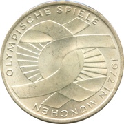 10 Deutsche Mark Olympic Games in Munich, Germany, 1972 reverse image