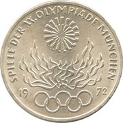 10 Deutsche Mark Olympic Games in Munich, Germany, 1972 reverse image