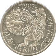10 Deutsche Mark 750 Years Berlin, Germany, 1987 reverse image