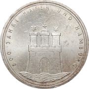 10 Deutsche Mark 800 Years Hamburg, Germany, 1989 reverse image