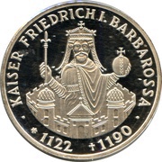 10 Deutsche Mark Frederick I. Barbarossa, Germany, 1990 reverse image