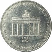 10 Deutsche Mark 200 Years "Brandenburger Tor", Germany, 1991 reverse image