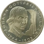 10 Deutsche Mark Johann Gottfried Herder, Germany, 1994 reverse image