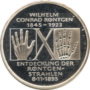 10 Deutsche Mark William Conrad Röntgen, Germany, 1995 reverse image