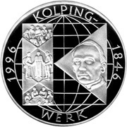 10 Deutsche Mark Kolpingwerk, Germany, 1996 reverse image