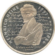 10 Deutsche Mark Heinrich Heine, Germany, 1997 reverse image