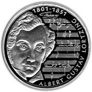 10 Deutsche Mark Albert Gustav Lortzing, Germany, 2001 reverse image