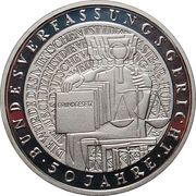 10 Deutsche Mark Federal Constitutional Court, Germany, 2001 reverse image