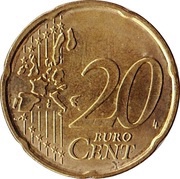 20 Euro Cents 1st map reverse image