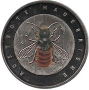 5 Euros Red Mason Bee, Germany, 2023 reverse image