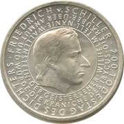 10 Euros Friedrich von Schiller, Germany, 2005 reverse image