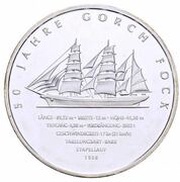 10 Euros Gorch Fock, Germany, 2008 reverse image
