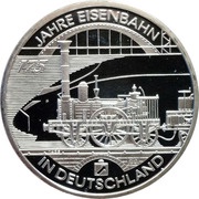 10 Euros 175 Years German Railroad, Germany, 2010 reverse image