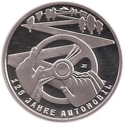 10 Euros 125 Years of Automobile; Silver Proof Issue, Germany, 2011 reverse image