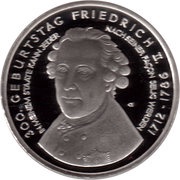 10 Euros Frederick II; Silver Proof Issue, Germany, 2012 reverse image
