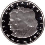 10 Euros Grimm's Fairy Tales; Silver Proof Issue, Germany, 2012 reverse image