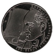 10 Euros Gerhart Hauptmann; Silver Proof Issue, Germany, 2012 reverse image