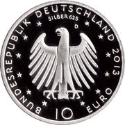 10 Euros Richard Wagner; Silver Proof Issue obverse image