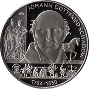 10 Euros Johann Gottfried Schadow; Silver Proof Issue reverse image