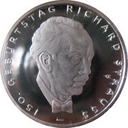 10 Euros Richard Strauss; Silver Proof Issue, Germany, 2014 reverse image