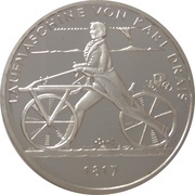 20 Euros Laufmaschine von Karl Drais, Germany, 2017 reverse image