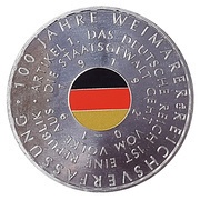 20 Eu­ro 100 Jah­re Wei­ma­rer Reichs­ver­fas­sung, Germany, 2019 reverse image
