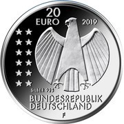 20 Eu­ro 250. Ge­burts­tag Alex­an­der von Hum­boldt, Germany, 2019 obverse image