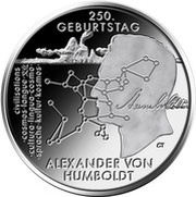 20 Eu­ro 250. Ge­burts­tag Alex­an­der von Hum­boldt, Germany, 2019 reverse image