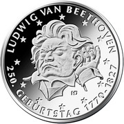 20 Euros 250th Anniversary of Ludwig van Beethoven, Germany, 2020 reverse image