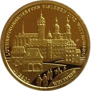 100 Euros Luthergedenkstätten Eisleben und Wittenberg, Germany, 2017 reverse image