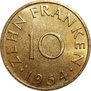 10 Franken reverse image