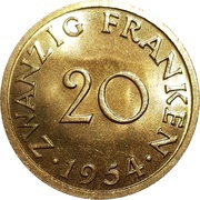 20 Franken reverse image