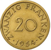 20 Franken Essai reverse image