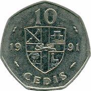 10 Cedis reverse image